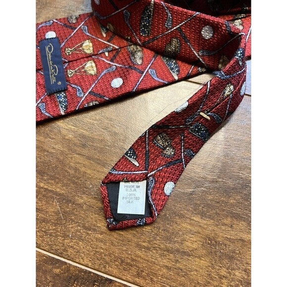 OScar De La Renta Mens Golf Print Silk Tie USA - Picture 4 of 6